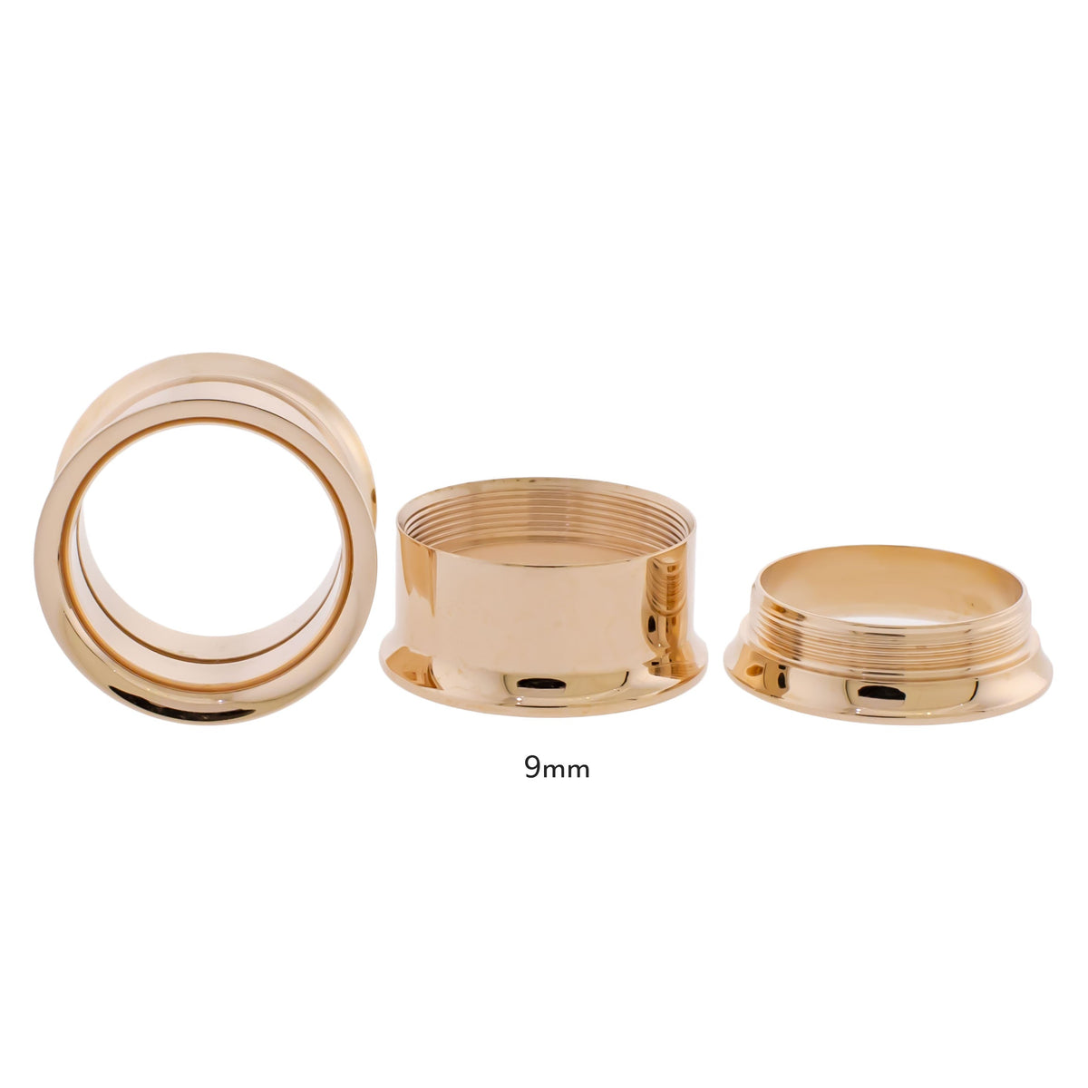 Steel Rose Gold Double Flare Tunnels - Internally Threaded | Body Jewelry | Wiccan Center