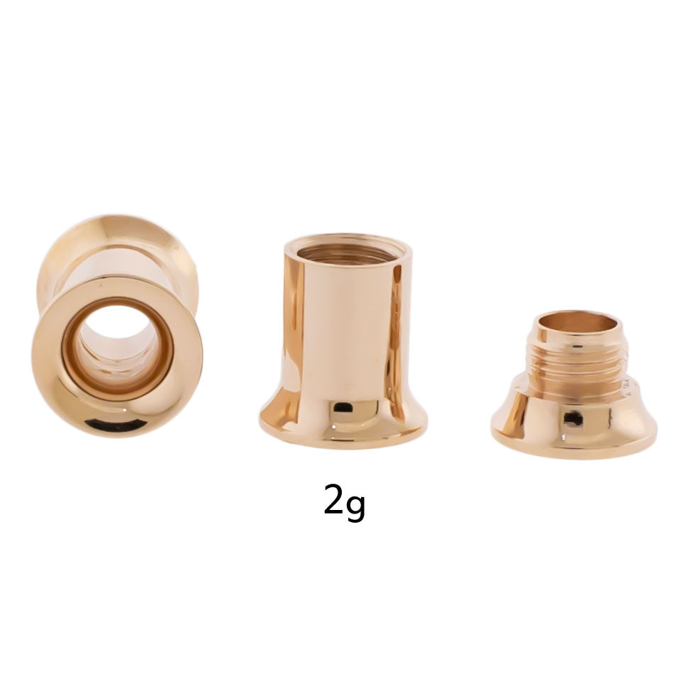 Steel Rose Gold Double Flare Tunnels - Internally Threaded | Body Jewelry | Wiccan Center