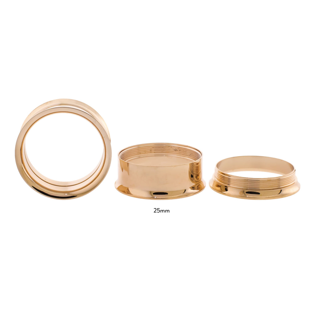Steel Rose Gold Double Flare Tunnels - Internally Threaded | Body Jewelry | Wiccan Center