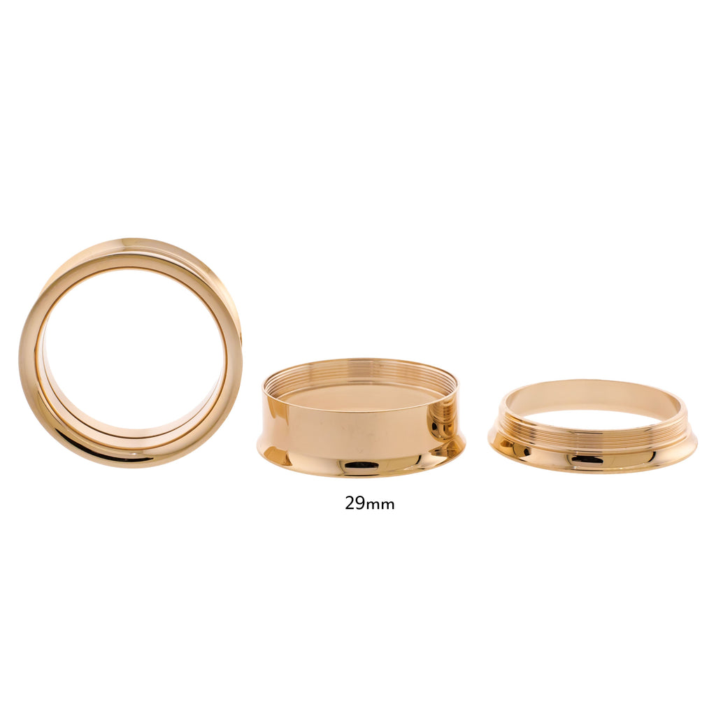 Steel Rose Gold Double Flare Tunnels - Internally Threaded | Body Jewelry | Wiccan Center