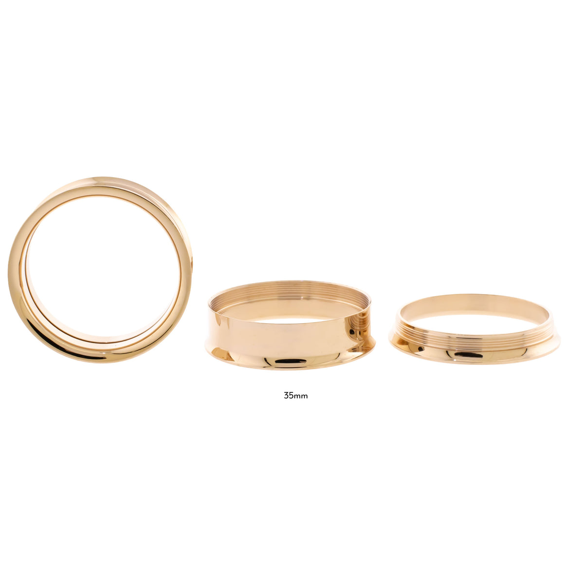 Steel Rose Gold Double Flare Tunnels - Internally Threaded | Body Jewelry | Wiccan Center