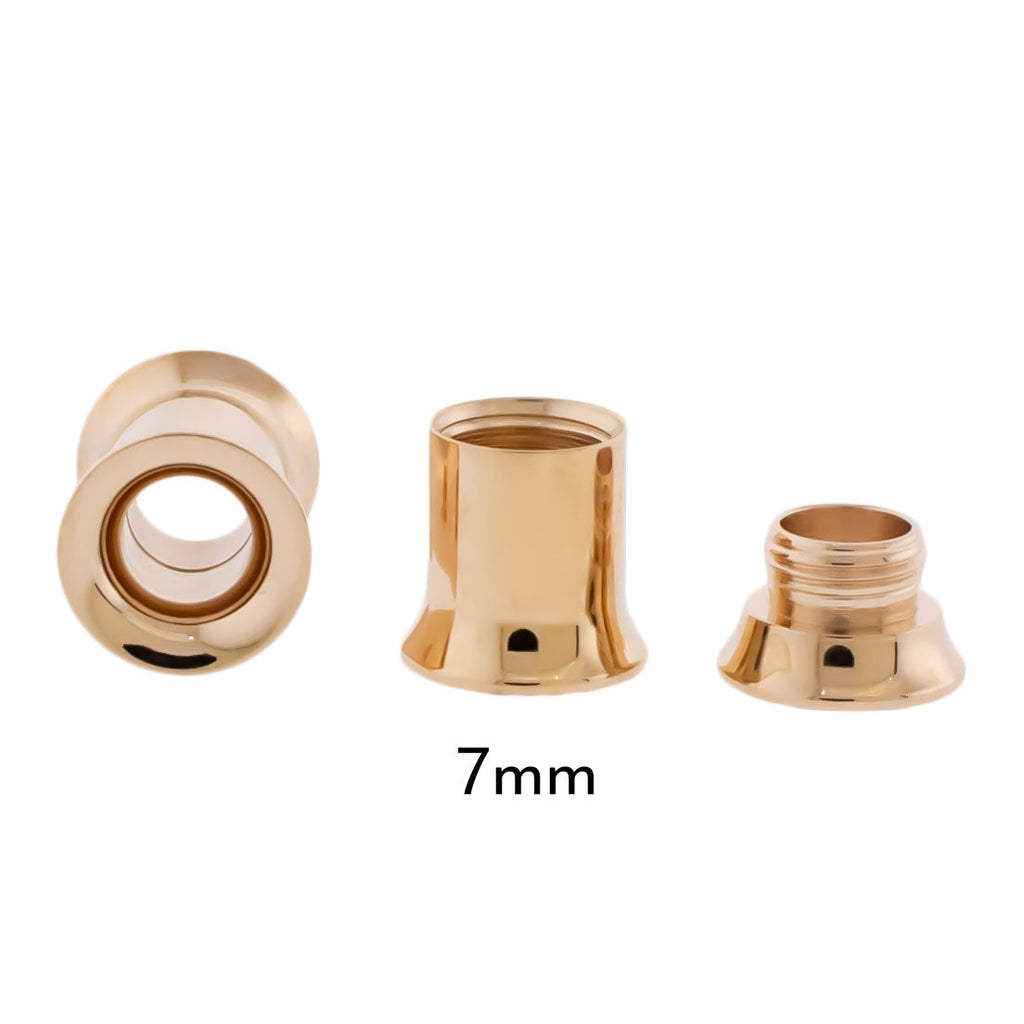 Steel Rose Gold Double Flare Tunnels - Internally Threaded | Body Jewelry | Wiccan Center