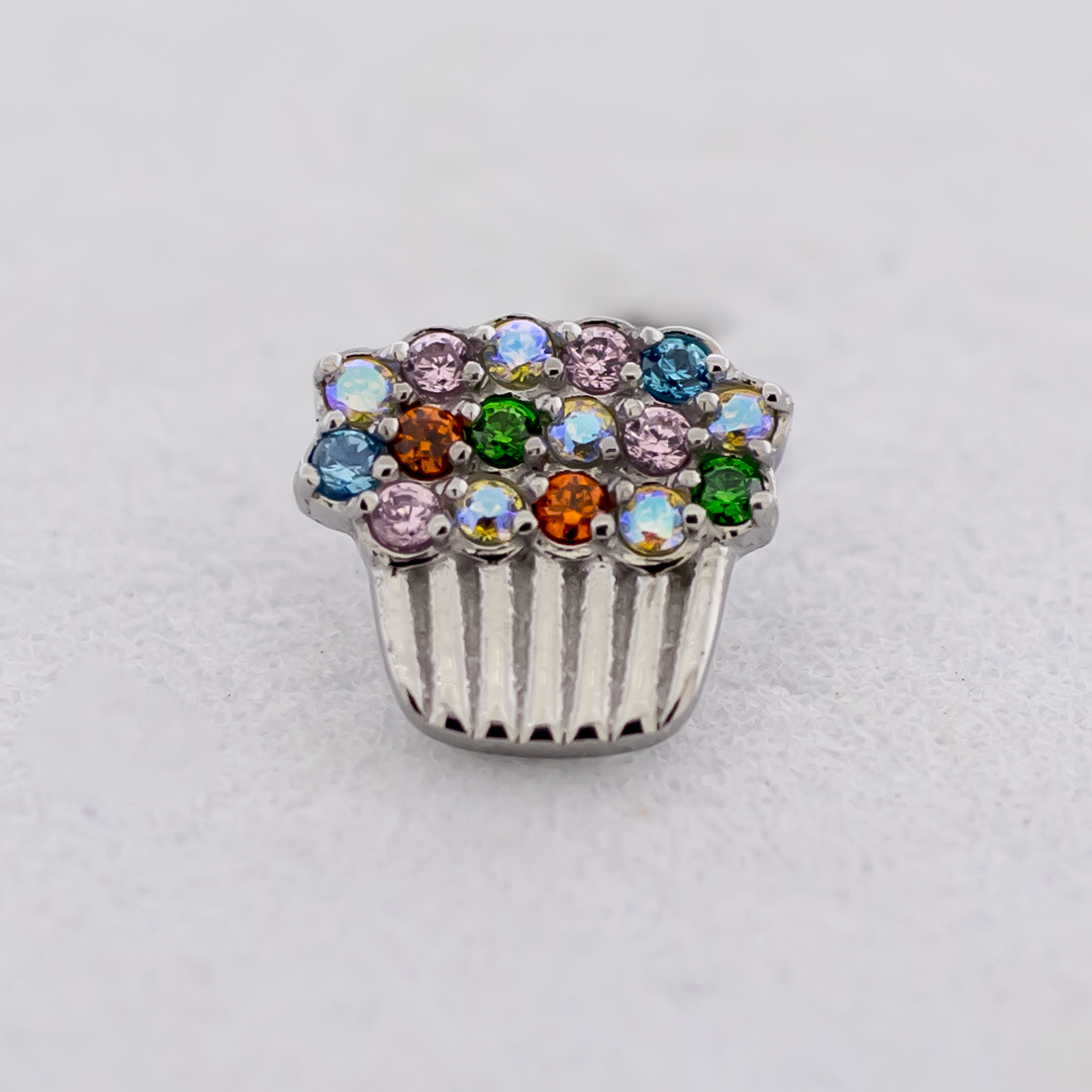16G/18G Steel Internally Threaded End- Cupcake | Body Jewelry | Wiccan Center