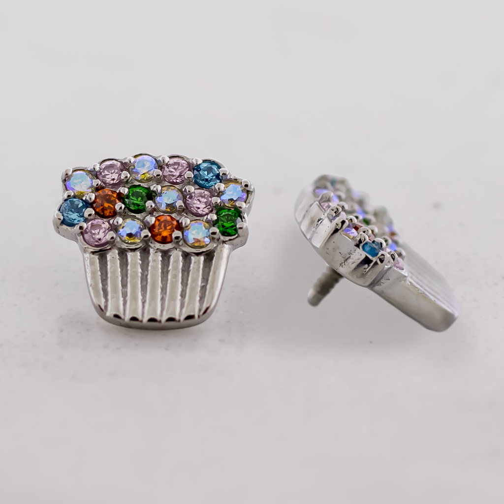 16G/18G Steel Internally Threaded End- Cupcake | Body Jewelry | Wiccan Center