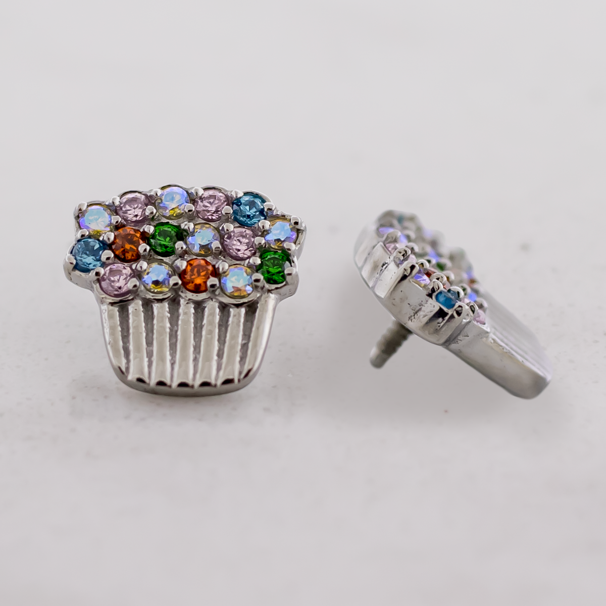 16G/18G Steel Internally Threaded End- Cupcake | Body Jewelry | Wiccan Center