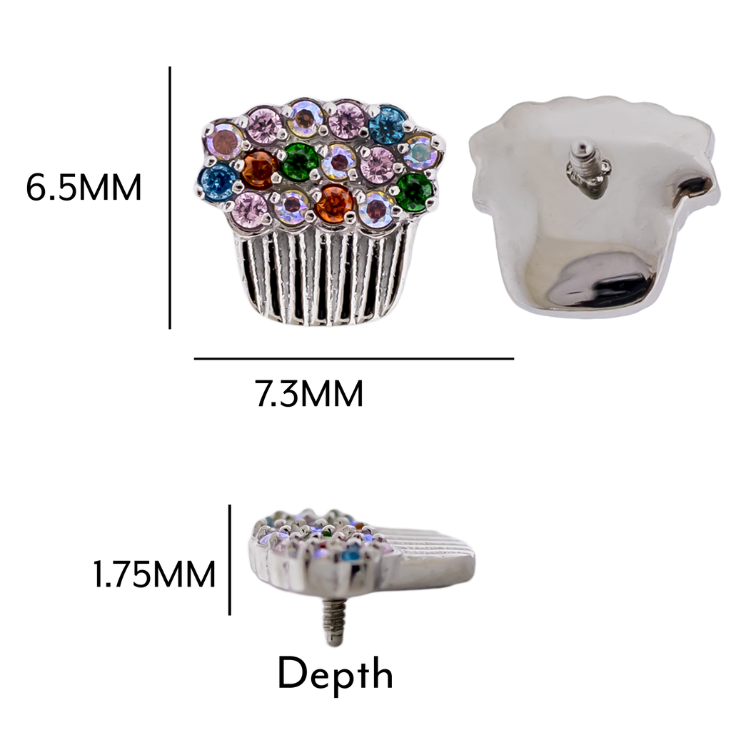 16G/18G Steel Internally Threaded End- Cupcake | Body Jewelry | Wiccan Center