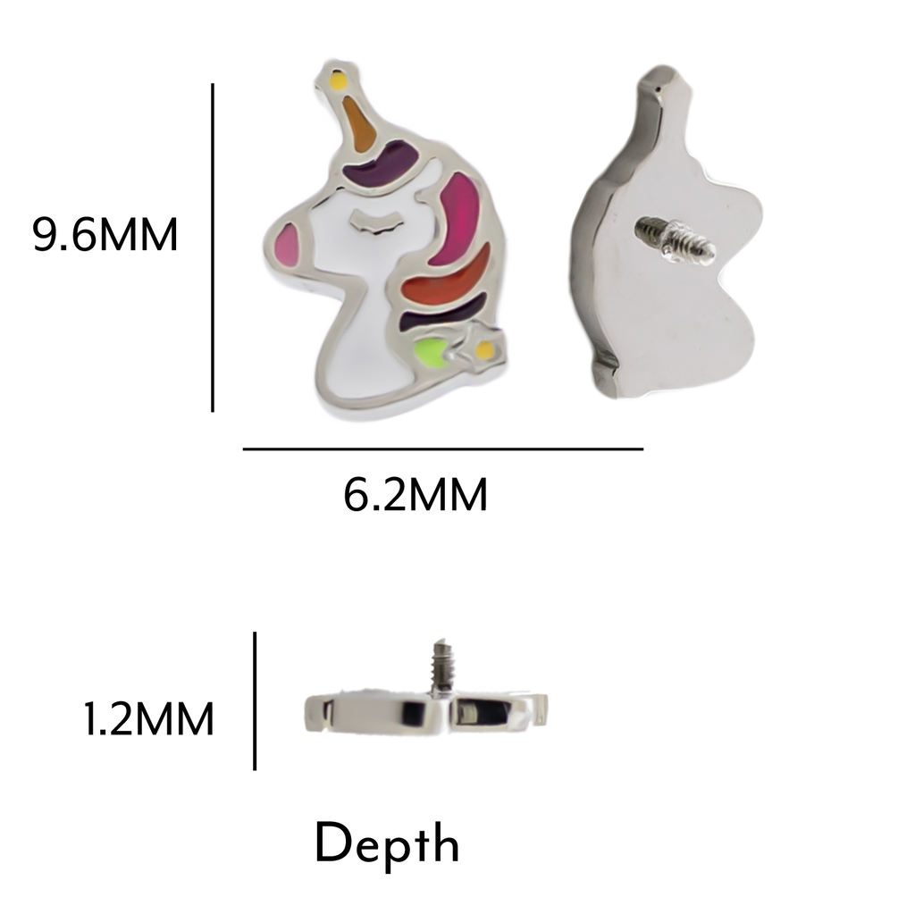 16G/18G Steel Internally Threaded End- Unicorn | Body Jewelry | Wiccan Center