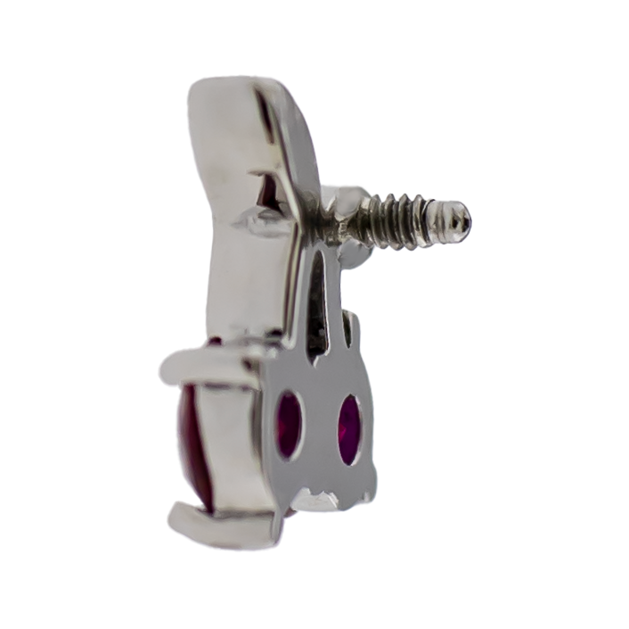 16G/18G Steel Internally Threaded End- Gem Cherry | Body Jewelry | Wiccan Center