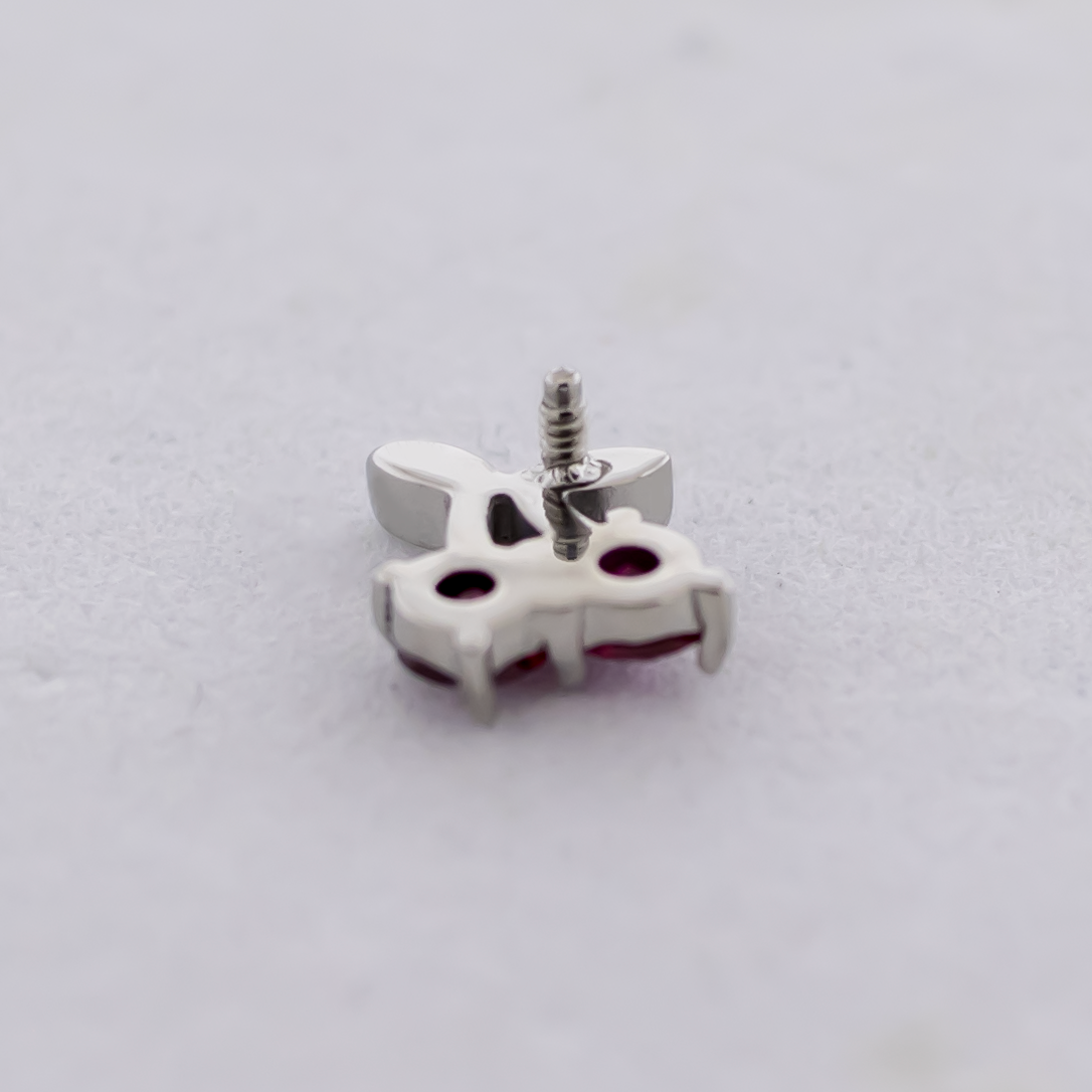 16G/18G Steel Internally Threaded End- Gem Cherry | Body Jewelry | Wiccan Center