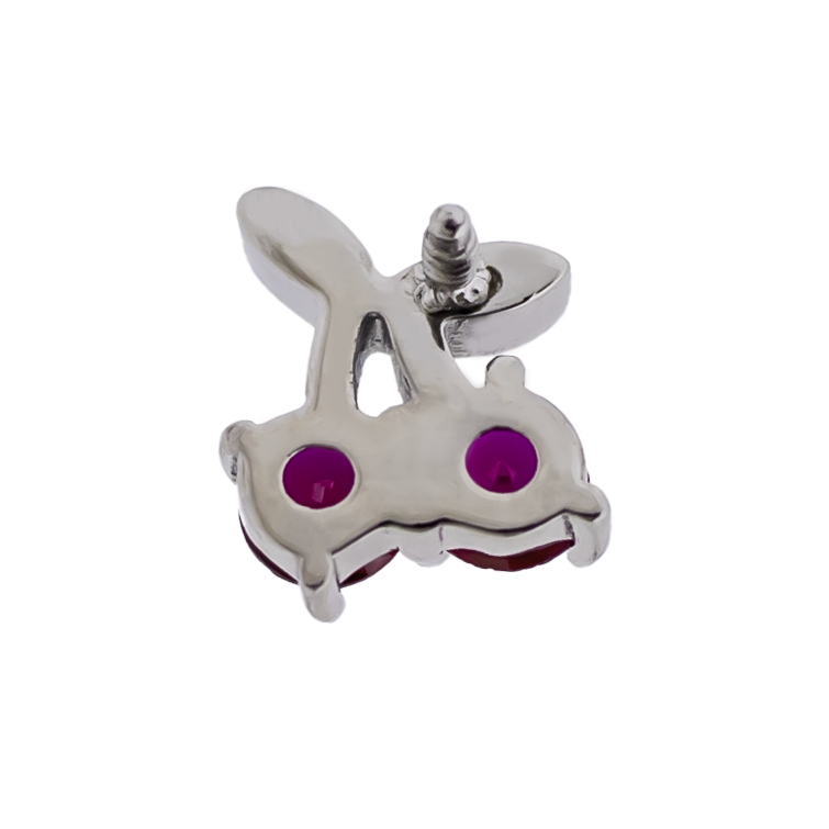 16G/18G Steel Internally Threaded End- Gem Cherry | Body Jewelry | Wiccan Center