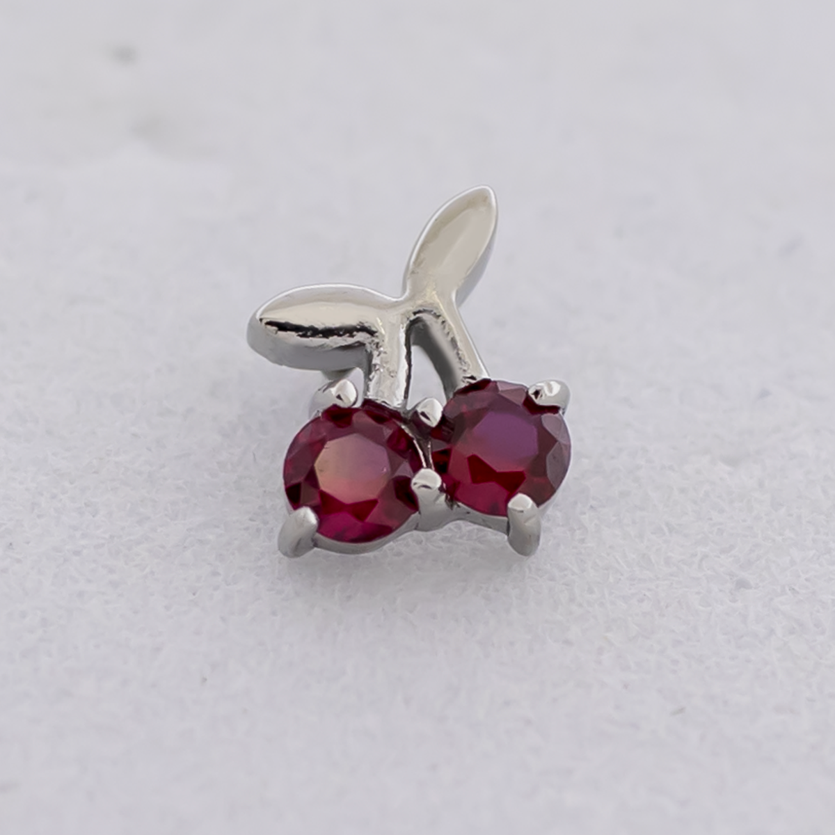 16G/18G Steel Internally Threaded End- Gem Cherry | Body Jewelry | Wiccan Center