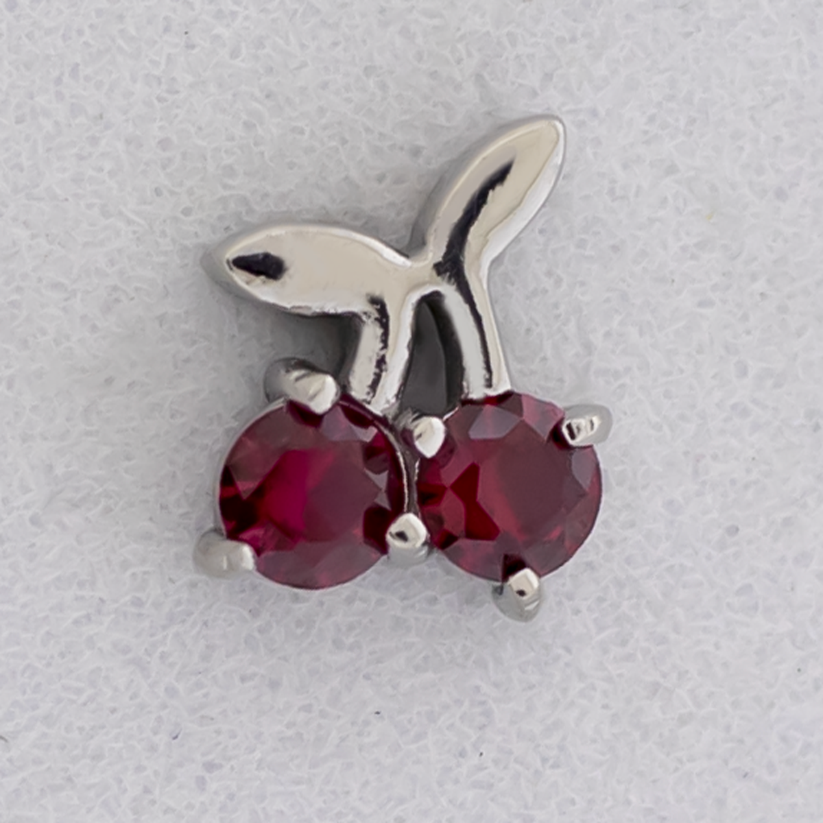 16G/18G Steel Internally Threaded End- Gem Cherry | Body Jewelry | Wiccan Center