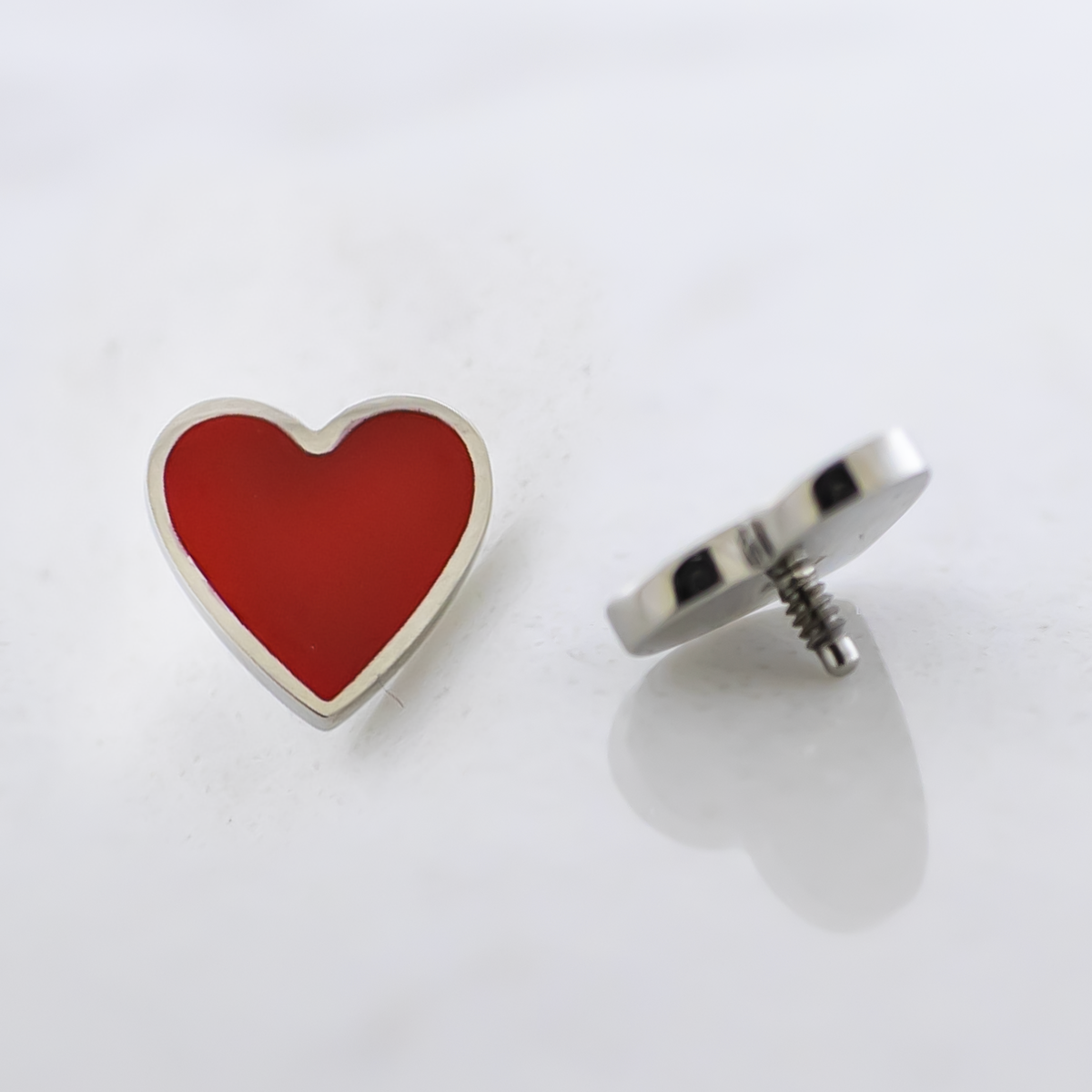 16G/18G Steel Internally Threaded End- Epoxy Heart | Body Jewelry | Wiccan Center