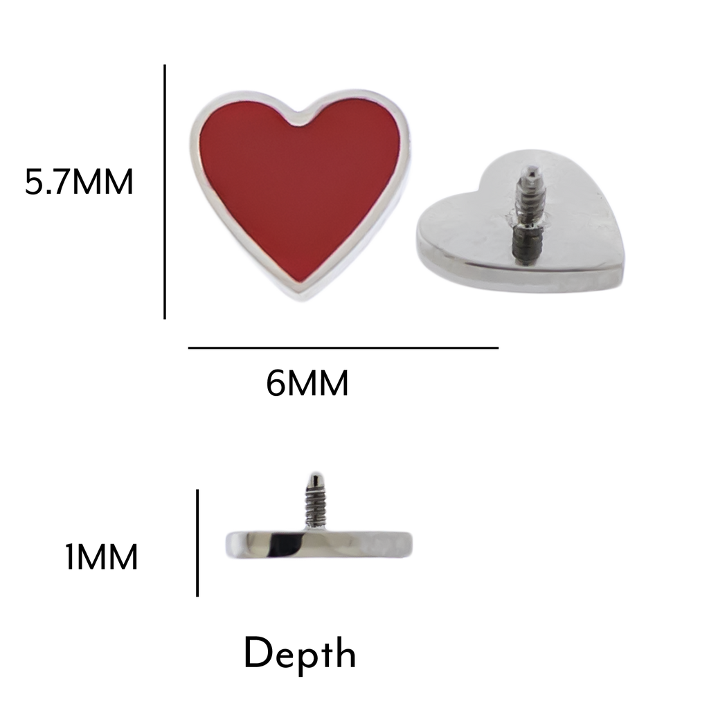 16G/18G Steel Internally Threaded End- Epoxy Heart | Body Jewelry | Wiccan Center
