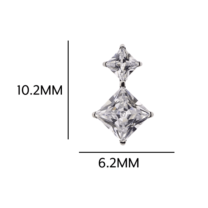 16G/18G Steel Internally Threaded End- Double Square | Body Jewelry | Wiccan Center