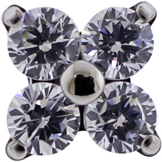 16G/18G Steel Internally Threaded End- Round Cut Cluster | Body Jewelry | Wiccan Center