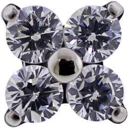 16G/18G Steel Internally Threaded End- Round Cut Cluster | Body Jewelry | Wiccan Center