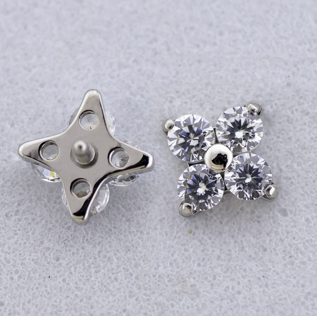 16G/18G Steel Internally Threaded End- Round Cut Cluster | Body Jewelry | Wiccan Center