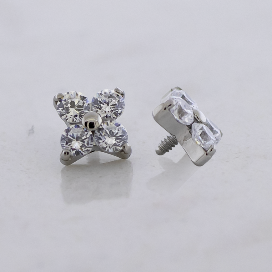 16G/18G Steel Internally Threaded End- Round Cut Cluster | Body Jewelry | Wiccan Center