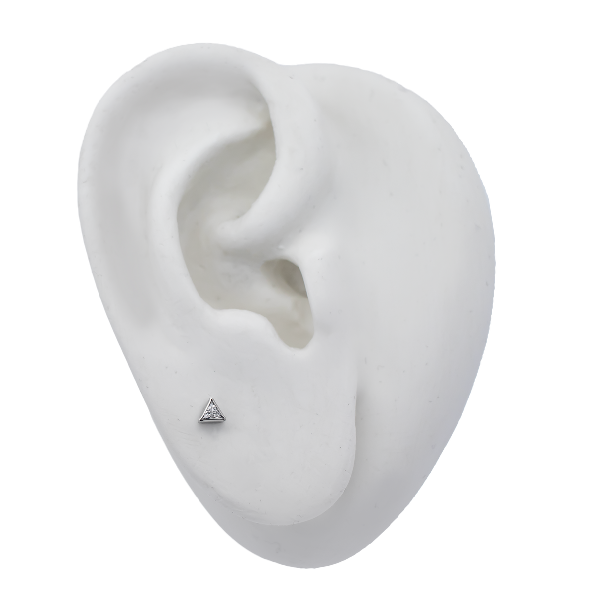 16G/18G Steel Internally Threaded Triangle CZ End | Body Jewelry | Wiccan Center