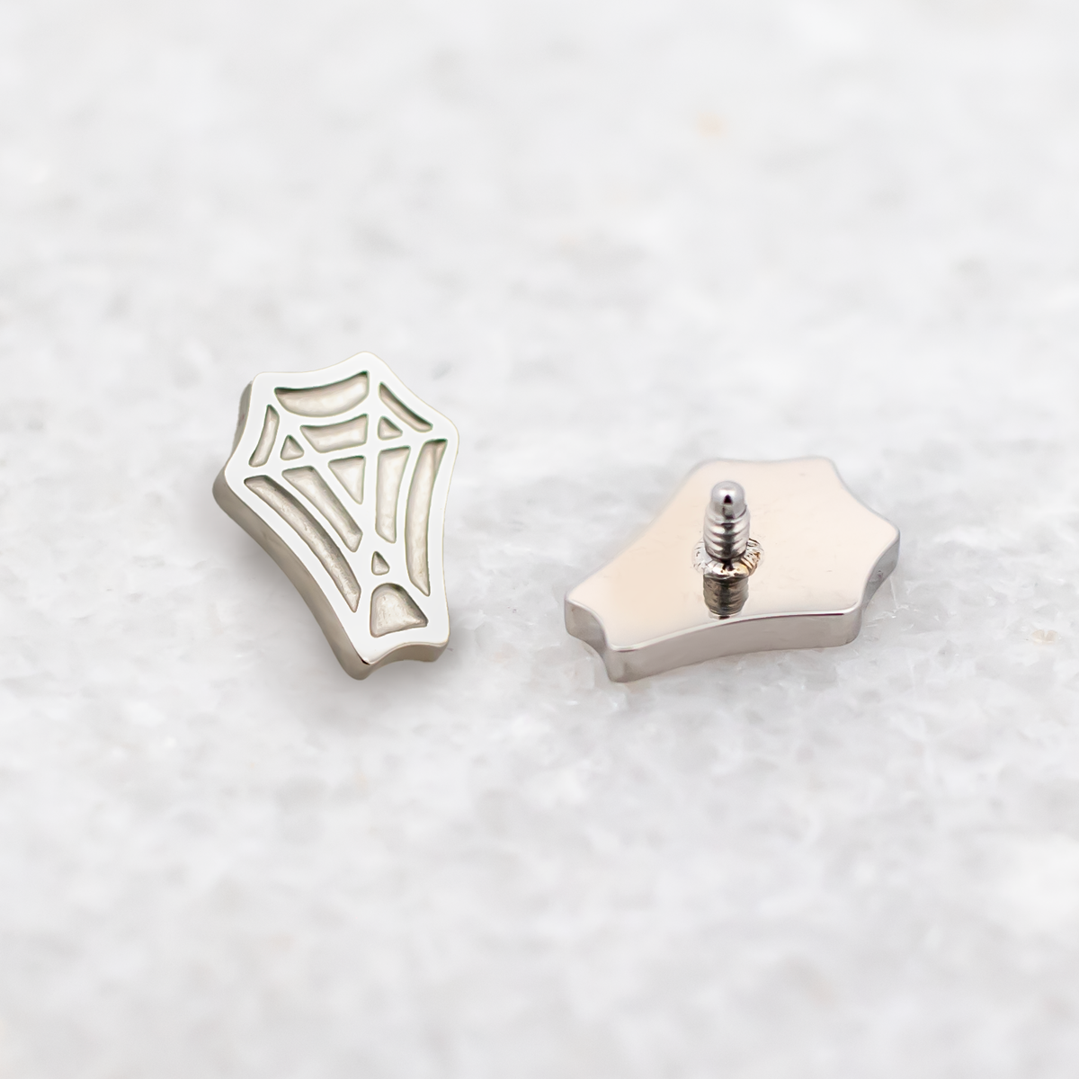 16G/18G Steel Internally Threaded Coffin Spider Web End | Body Jewelry | Wiccan Center