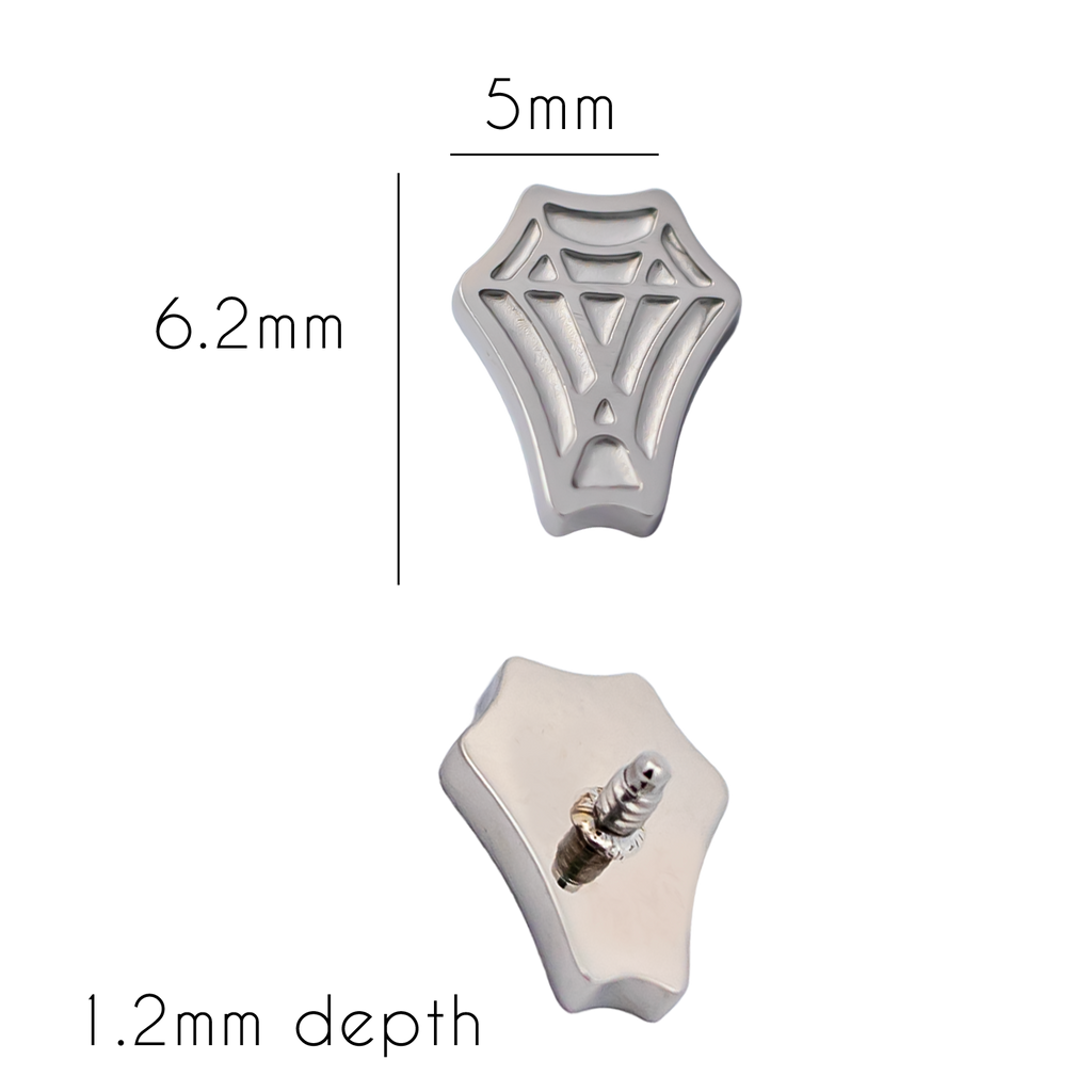 16G/18G Steel Internally Threaded Coffin Spider Web End | Body Jewelry | Wiccan Center