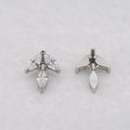 Steel Internally Threaded Three Prong Star End w/ Clear Gem | Body Jewelry | Wiccan Center