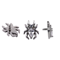 16G/18G Steel Internally Threaded Spider End with Clear Gem Body | Body Jewelry | Wiccan Center