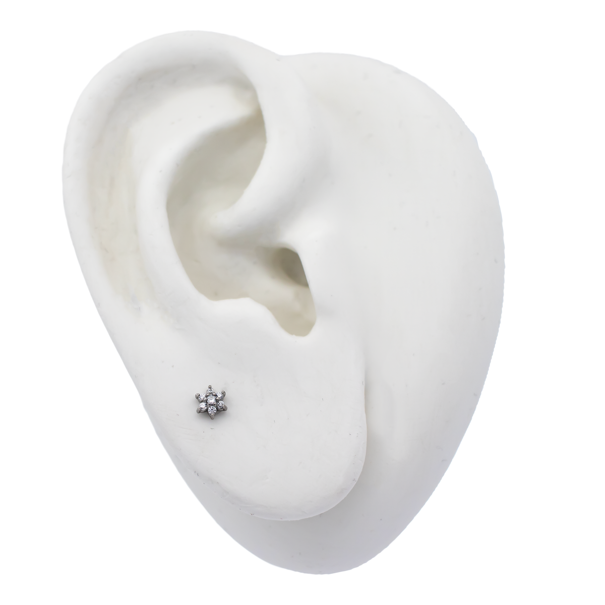 16G/18G Steel Internally Threaded Seven-Gem Flower End | Body Jewelry | Wiccan Center