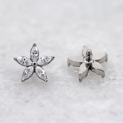 16G/18G Steel Internally Threaded Five-Marquise Flower End | Body Jewelry | Wiccan Center