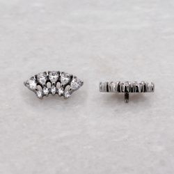 16G/18G Steel Internally Threaded Curved Cluster End | Body Jewelry | Wiccan Center