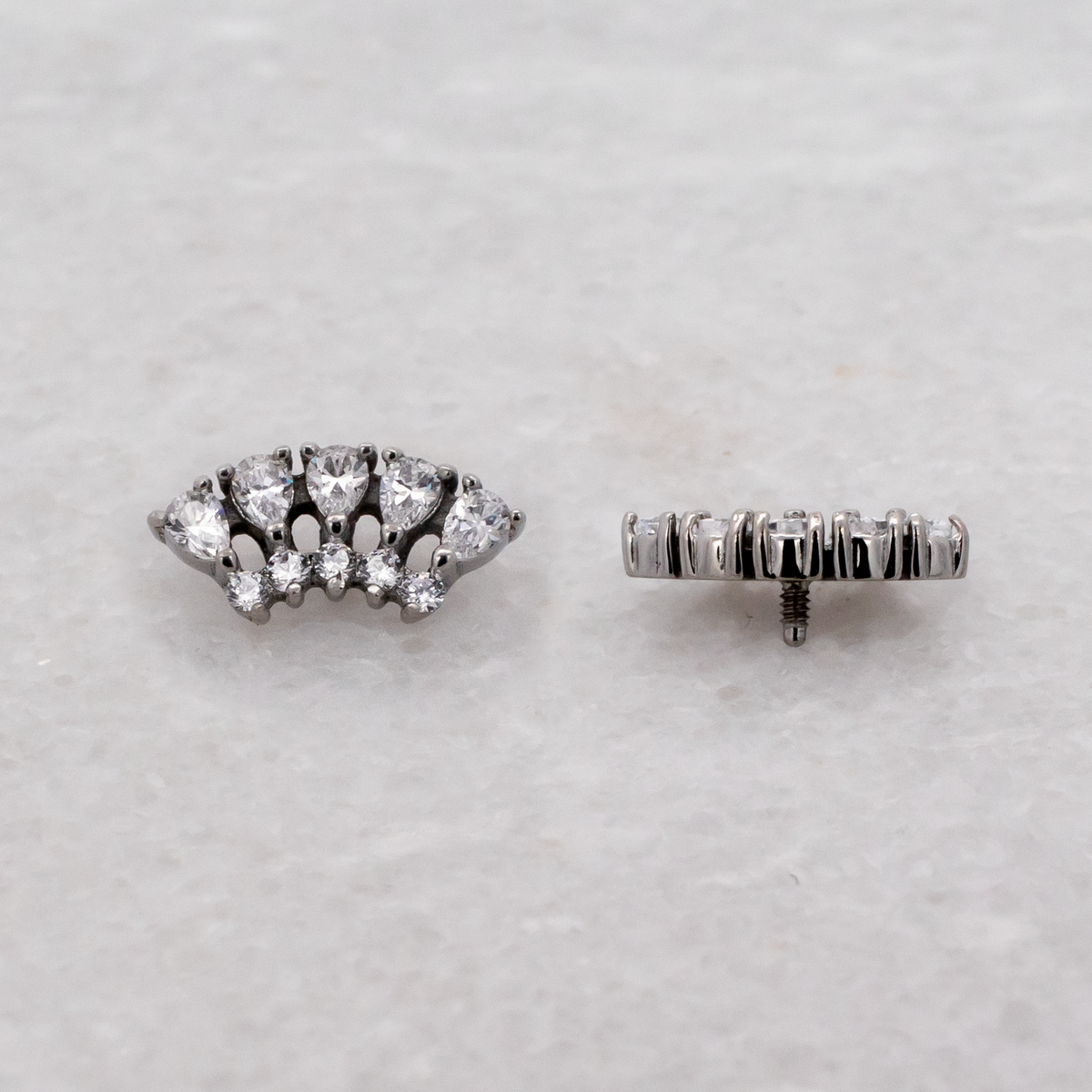 16G/18G Steel Internally Threaded Curved Cluster End | Body Jewelry | Wiccan Center