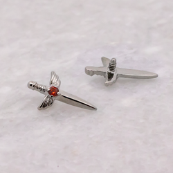 16G/18G Steel Internally Threaded Winged Sword End | Body Jewelry | Wiccan Center