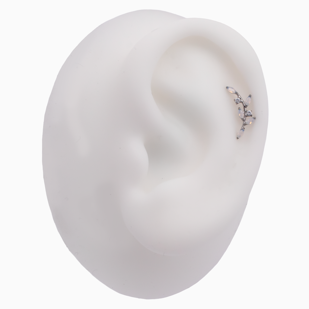 Steel Internally Threaded Opalite Branch End 16G | Body Jewelry | Wiccan Center