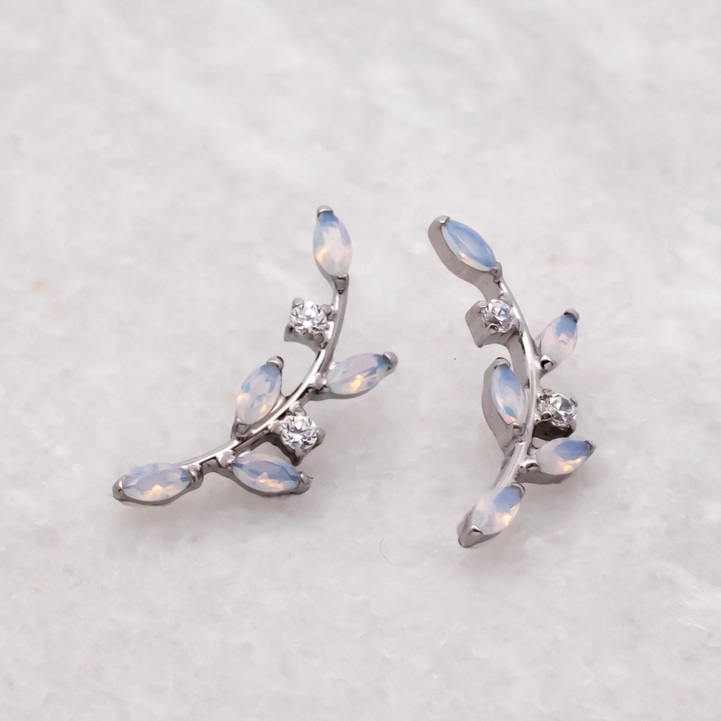 Steel Internally Threaded Opalite Branch End 16G | Body Jewelry | Wiccan Center