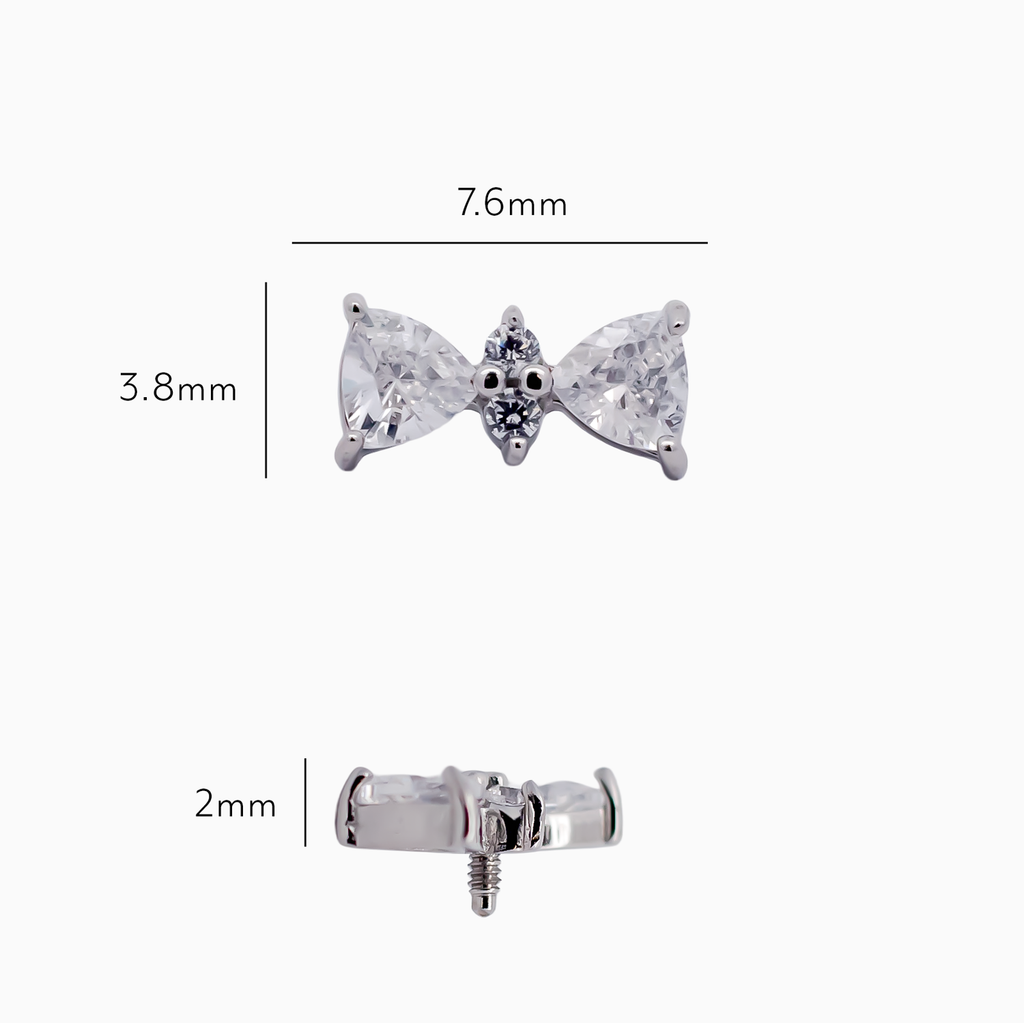 Steel Internally Threaded End - 2 Trillion CZ W/Round CZ 16G | Body Jewelry | Wiccan Center