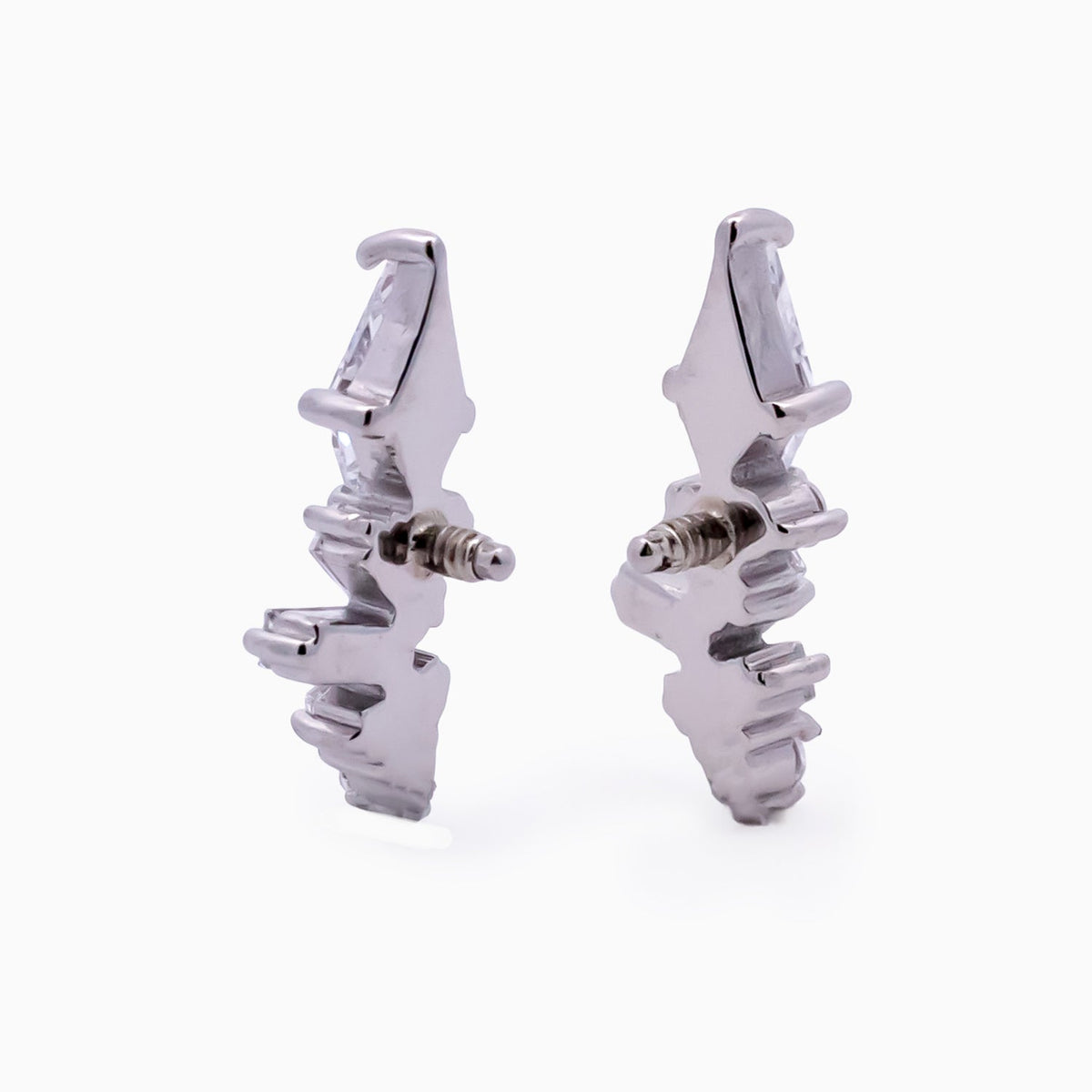Steel Internally Threaded Baguette & Kite Gem Cluster End - 16G | Body Jewelry | Wiccan Center