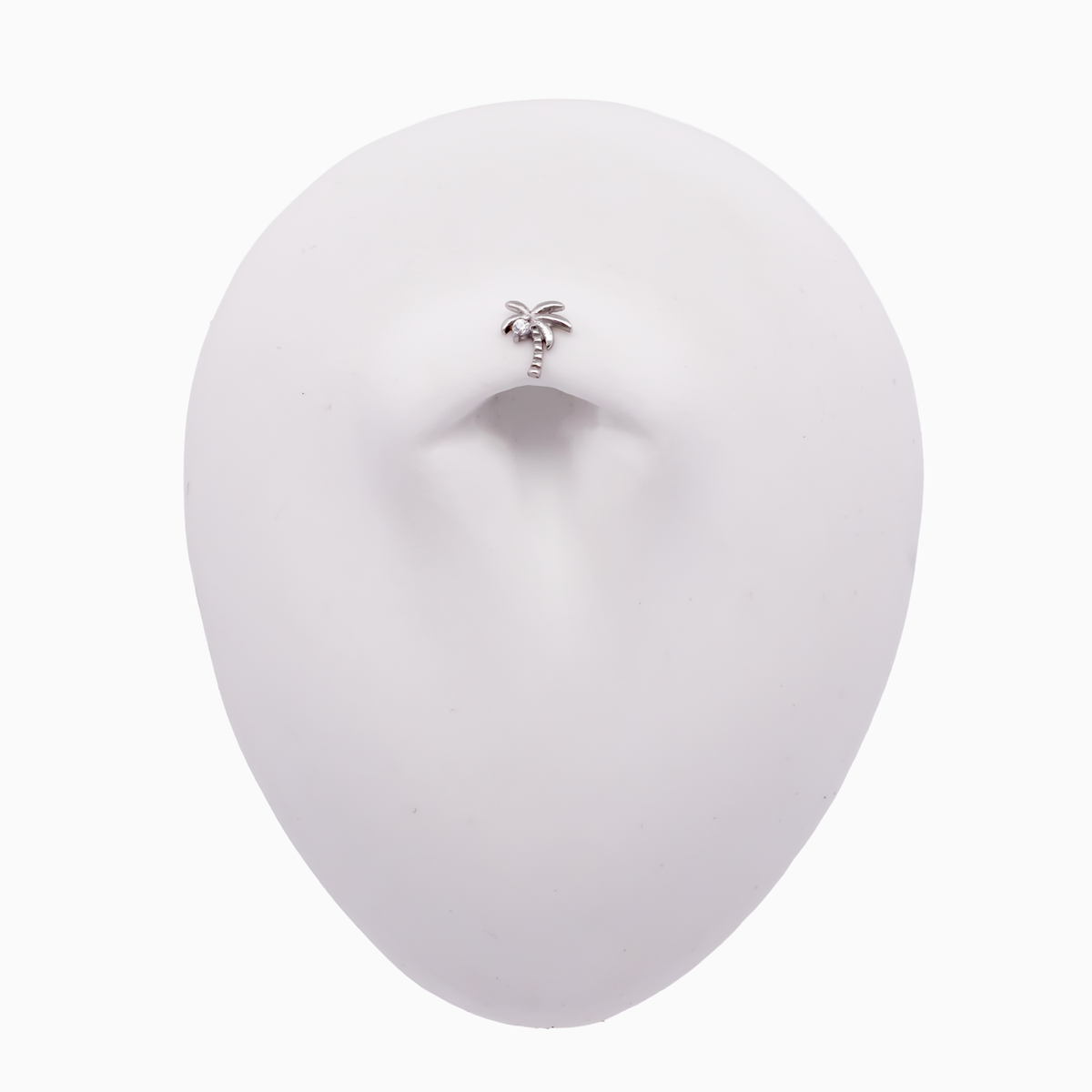 Steel Internally Threaded Palm Tree CZ End - 16G | Body Jewelry | Wiccan Center