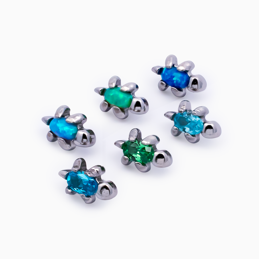 Steel Internally Threaded Sea Turtle End - 16G | Body Jewelry | Wiccan Center