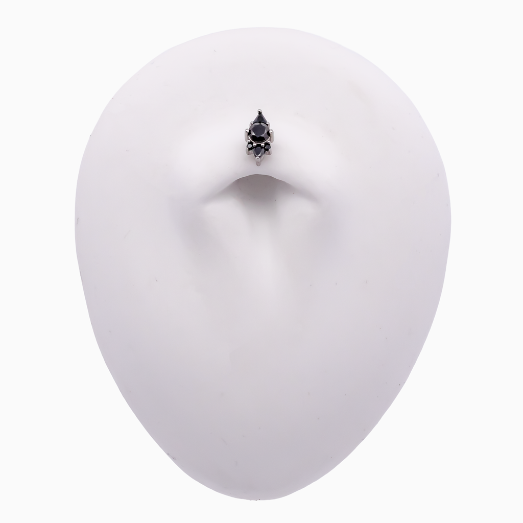 Steel Internally Threaded End with Round & Trillion Cluster – 16G | Body Jewelry | Wiccan Center