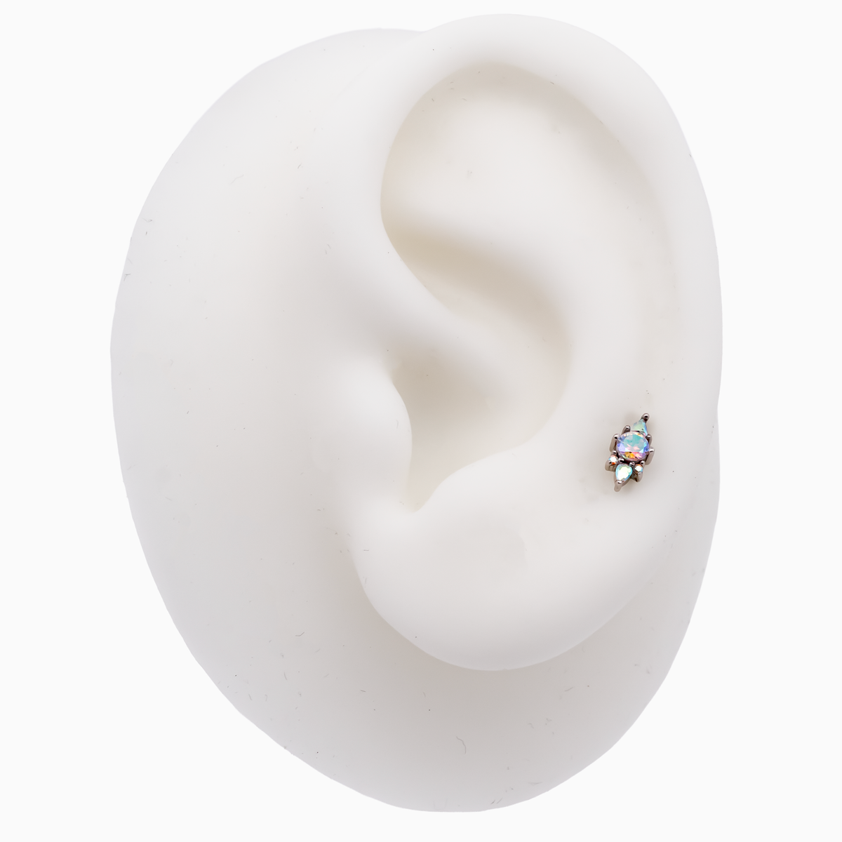 Steel Internally Threaded End with Round & Trillion Cluster – 16G | Body Jewelry | Wiccan Center