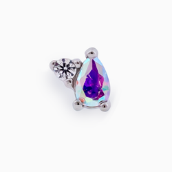 Steel Internally Threaded Pear & Round CZ End | Body Jewelry | Wiccan Center