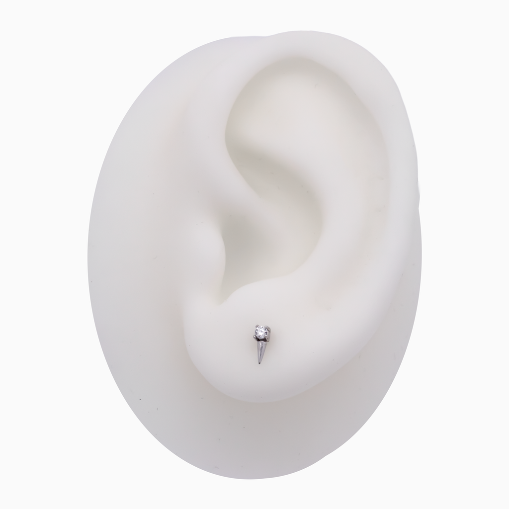 Steel Internally Threaded End with Gem-Topped Long Spike – 16G | Body Jewelry | Wiccan Center