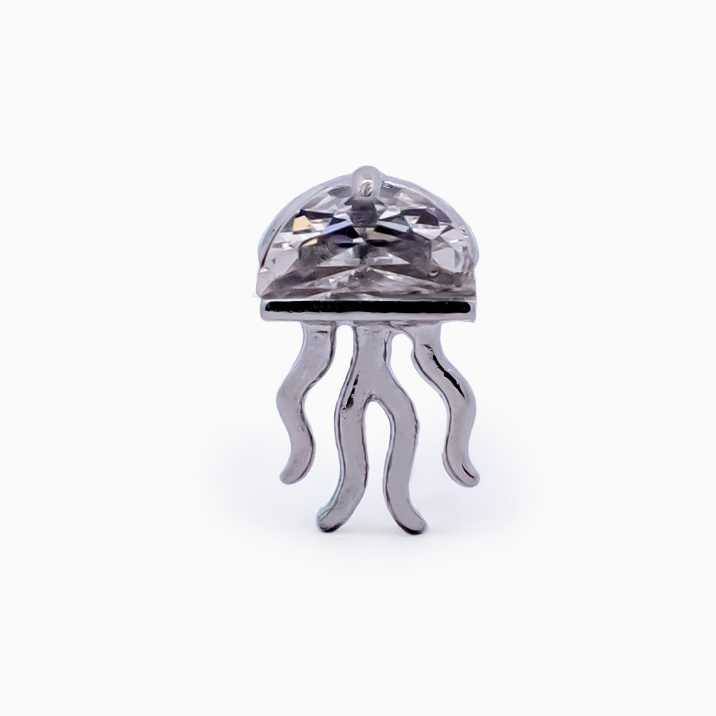 Steel Internally Threaded End - Gem/Opal Jellyfish 16G | Body Jewelry | Wiccan Center