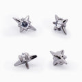 Steel Internally Threaded 4 Point Star with Square White CZ End - 16G | Body Jewelry | Wiccan Center