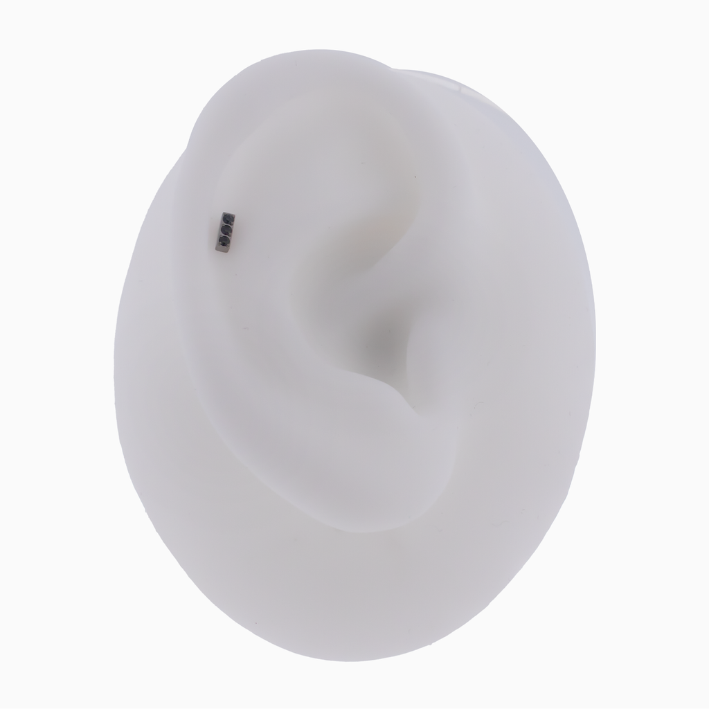 Steel Internally Threaded Bar End with 3 Zirconia Gems | Body Jewelry | Wiccan Center