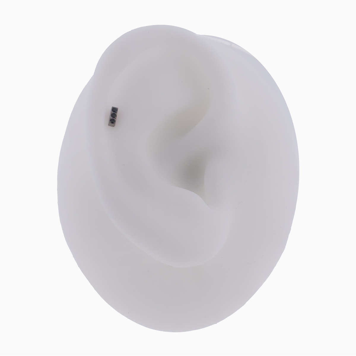 Steel Internally Threaded Bar End with 3 Zirconia Gems | Body Jewelry | Wiccan Center