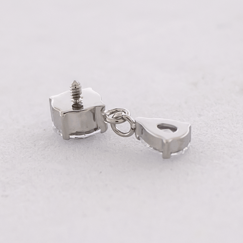 16G/18G Steel Internally Threaded End- Pear Cut Dangle | Body Jewelry | Wiccan Center