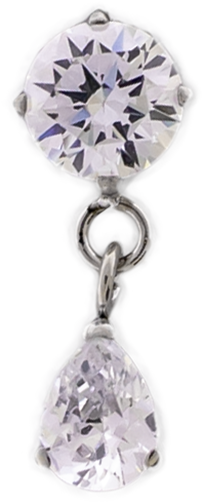 16G/18G Steel Internally Threaded End- Pear Cut Dangle | Body Jewelry | Wiccan Center