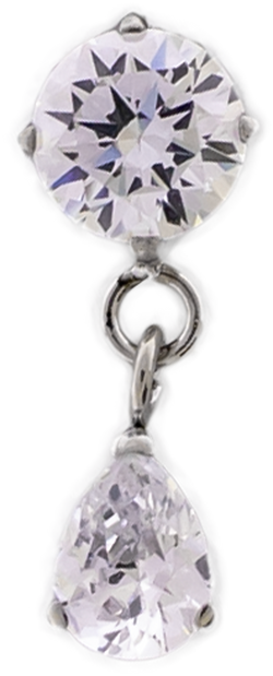 16G/18G Steel Internally Threaded End- Pear Cut Dangle | Body Jewelry | Wiccan Center